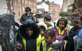 School children at Cambrian Wharf