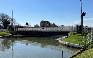 Picture of a swing bridge on a sunny day