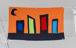 Close up of a handmade flag