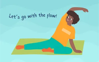 Boy on mat in yoga stretch