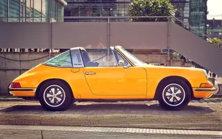 vintage yellow car