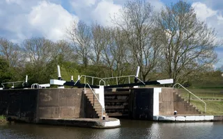 Lock gate on a sunny day