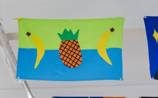 Close up of a handmade flag