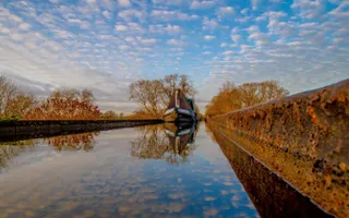 Water reflection of sunset sky
