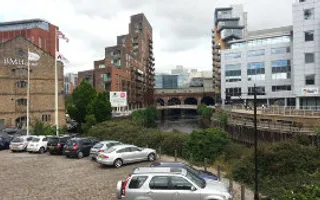 Buildings in Leeds city centre on Aire & Calder Navigation
