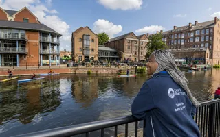 Colleague looking out over the Nottingham & Beeston Canal