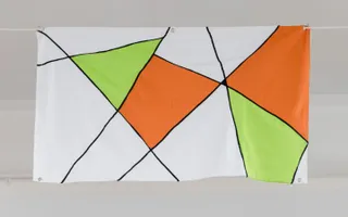 Close up of a handmade flag