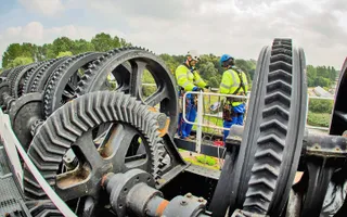Abseilers at Anderton Lift