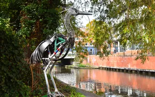 Heron sculpture on the Nottingham & Beeston Canal