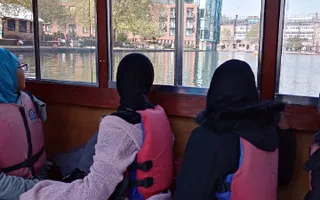 Looking out of a boat