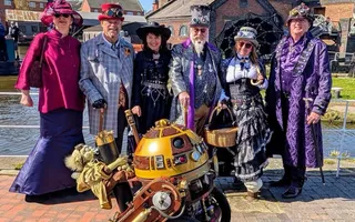 Group of people in steampunk outfits