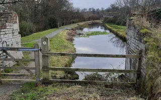A worn down looking canal
