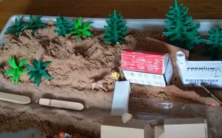 Model canal in sand tray