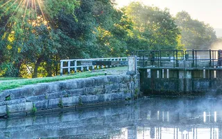 Misty Morning on the Leeds & Liverpool Canal by Andrew Hutchinson