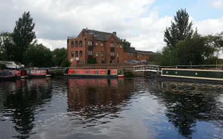 Boats moored at Sileby Mill
