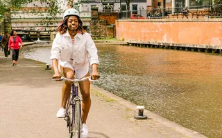 Cycling to work along the canal