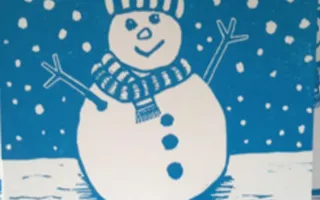 image of a snowman with blue background