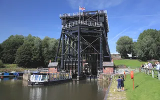 Anderton Boat Lift being admired by visitors