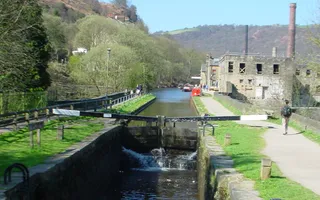 View across the canal at Hebden Bridge