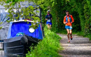 Running along the towpath