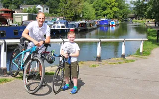 Father and Son by Canal