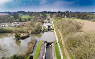 Drone image of Hatton Locks