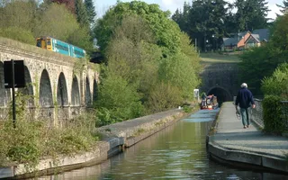 Looking across Chirk Aqueduct towards Wales