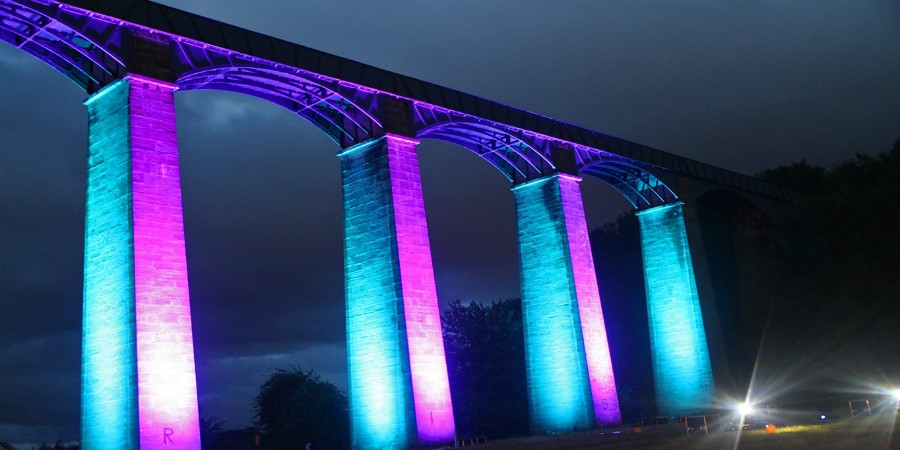 Illuminated Pontcysyllte Aqueduct