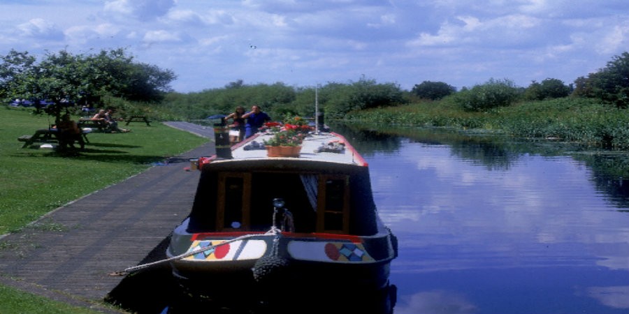 Boat moored on Selby Canal