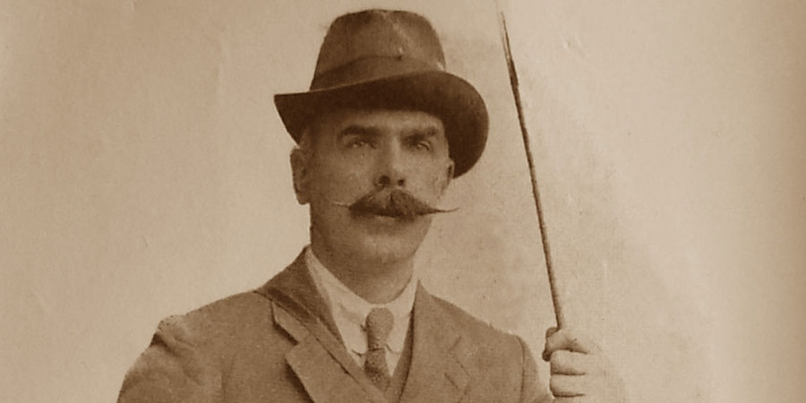 A portrait of Jim Bazley, angler, in 1908