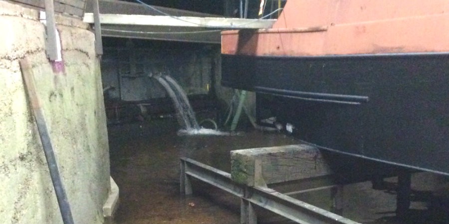 Letting the water back into a dry dock
