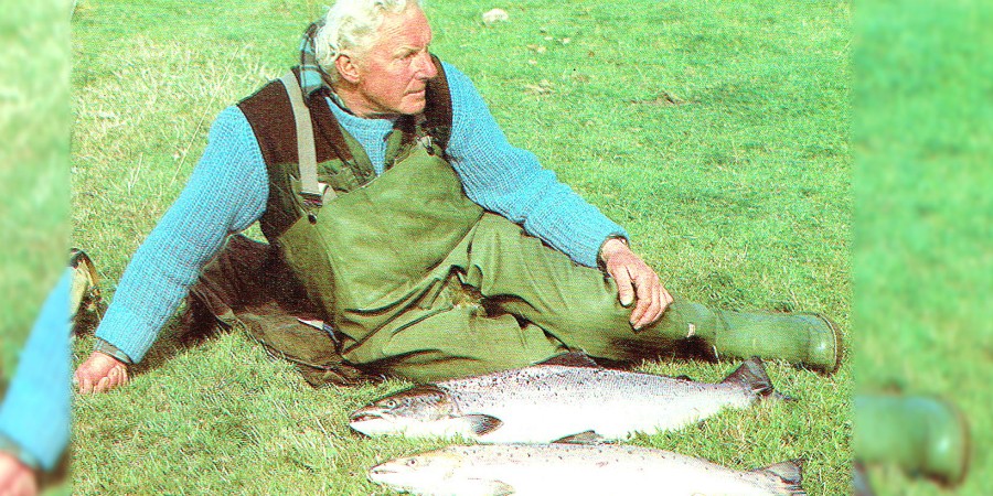 Hugh Falkus with salmon