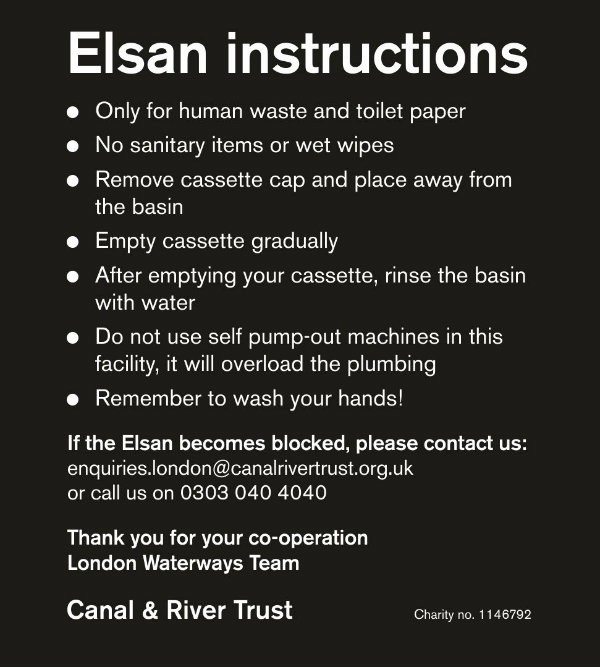 Instructions on how to use an Elsan facility