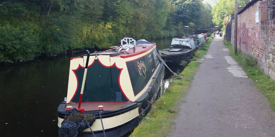 Boats on the Rochdale Canal, Hebden Bridge
