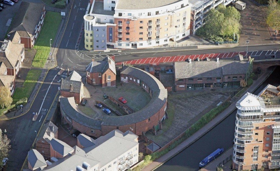 photo of roundhouse from air