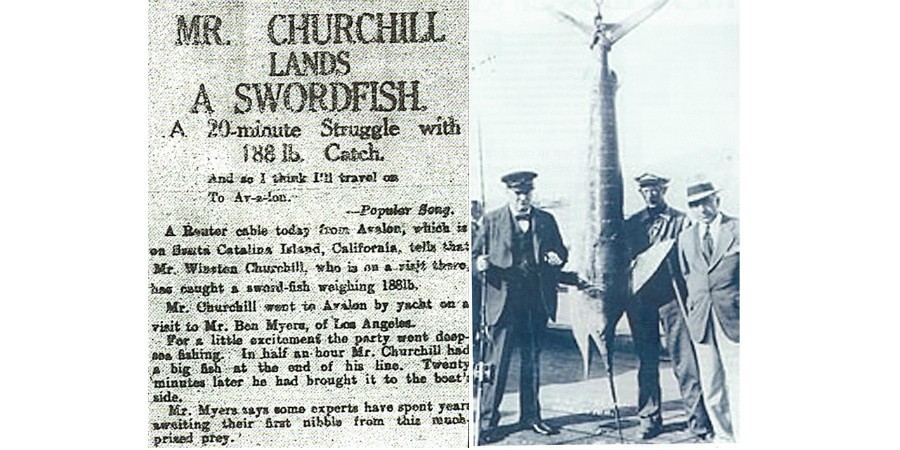Churchill lands a swordfish