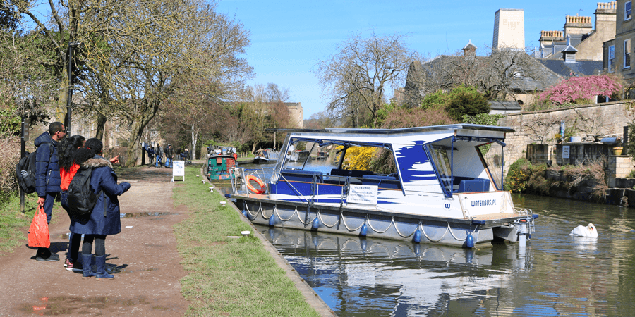 Walkers and boats on the Kennet & Avon Canal