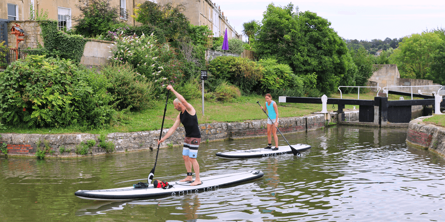Paddle boarders on the Kennet & Avon Canal