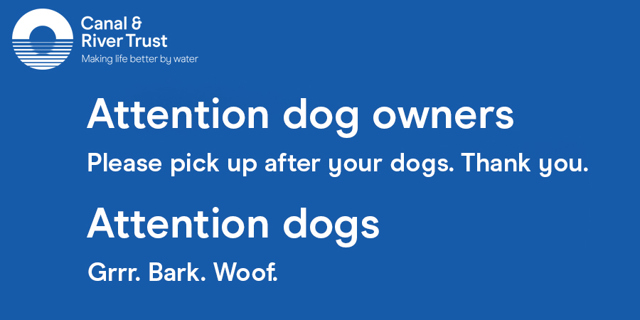 Sign asking dog walkers to pick up after their dogs
