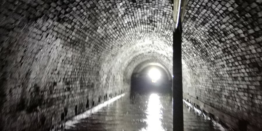 Dazzling light in tunnel