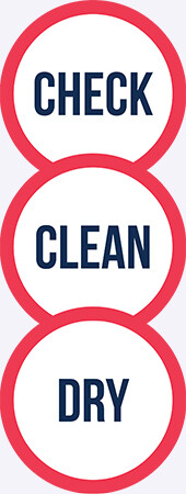 Check, Clean, Dry logo