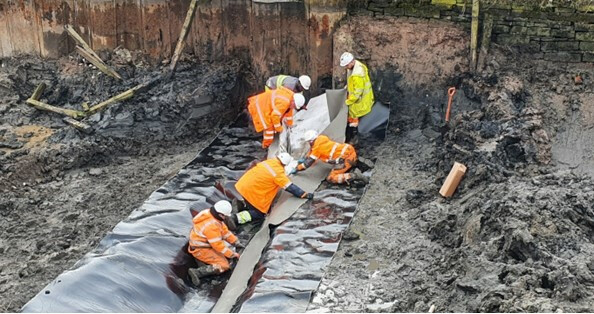 Working on canal bed Leeds & Liverpool