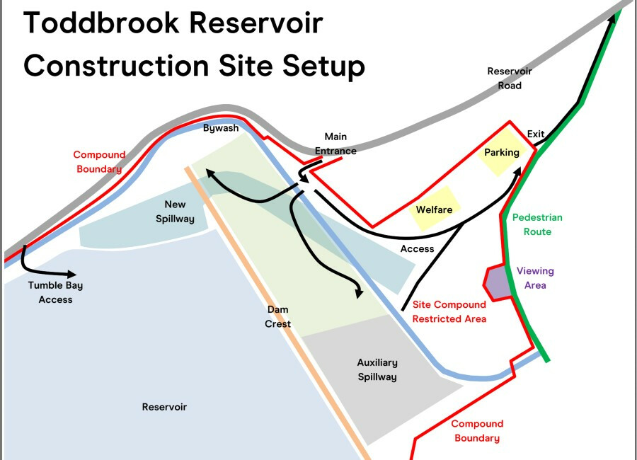 A map of Toddbrook Reservoir site map