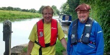 Mike Gaylor with a colleague by the canal