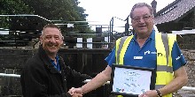 Colin receiving his Lock Volunteer of the Year nomination in 2015