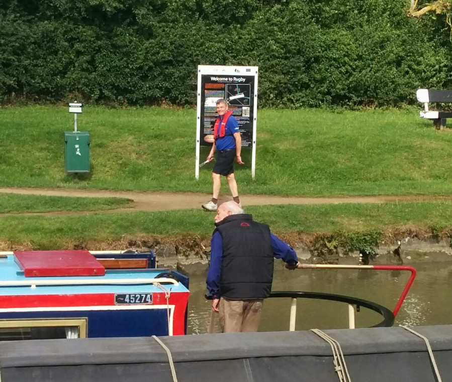 Bob Helping Tim West , Hillmorton Locks (The busiest flight in the country) North Oxford Canal by Kevin Marriott