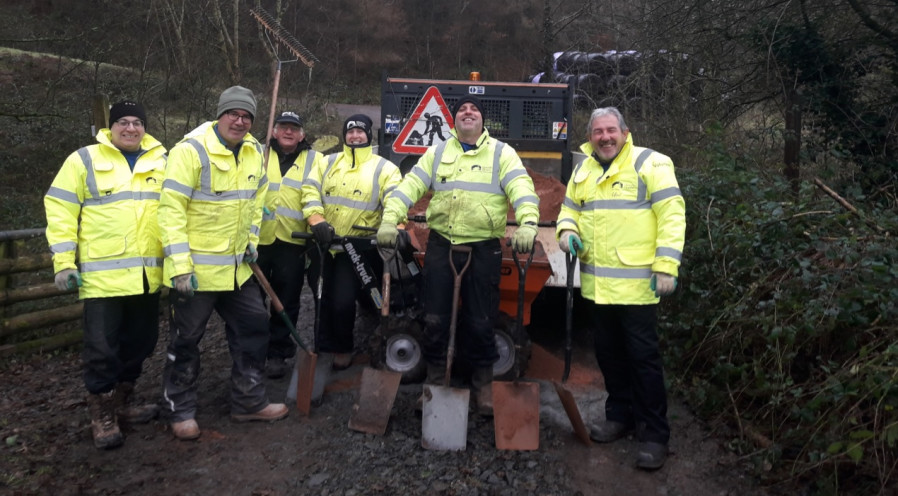 Towpath Work Party, Mon&amp;amp;Brec Canal by Jade Hester