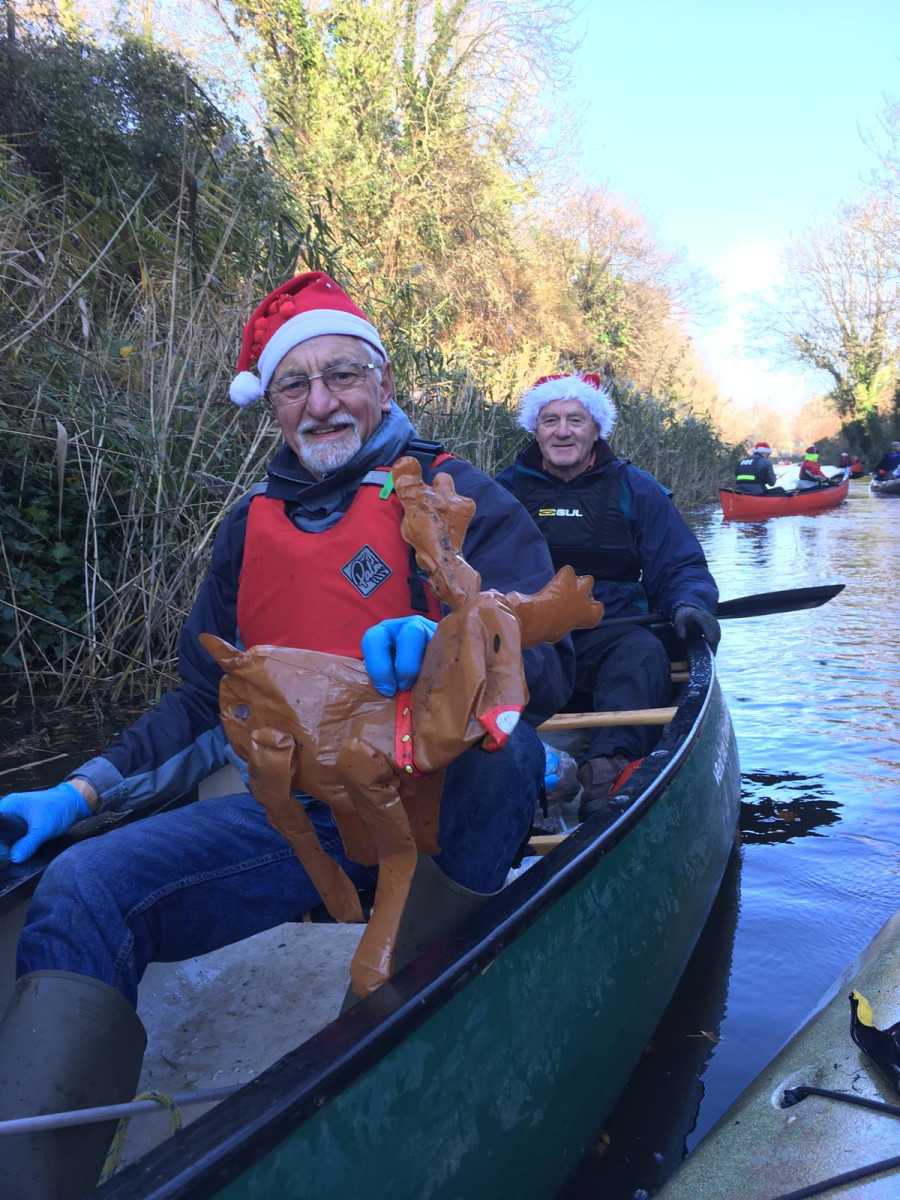Even Rudolf found his way to the B&amp;T , Bridgwater &amp;amp; Taunton Canal by Dan Perry